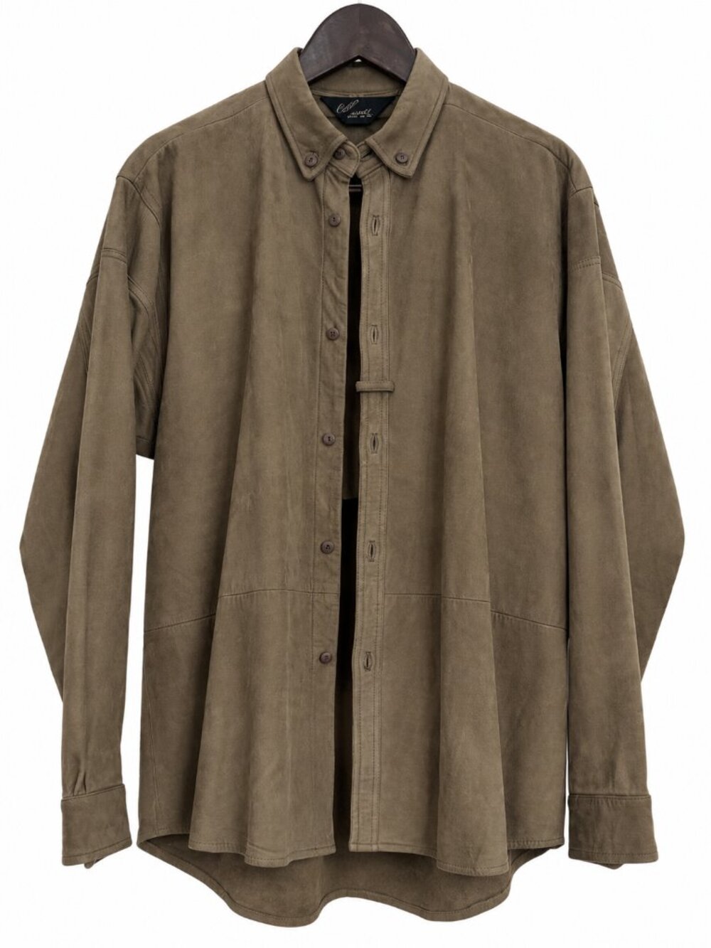 Robert Comstock Suede Leather Shirt Jacket Mens L Brown Dolman Sleeve Overshirt